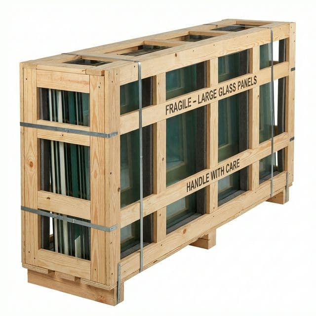 Cam ihracat sandığı - kırılgan ürünler için güvenli ahşap ambalaj